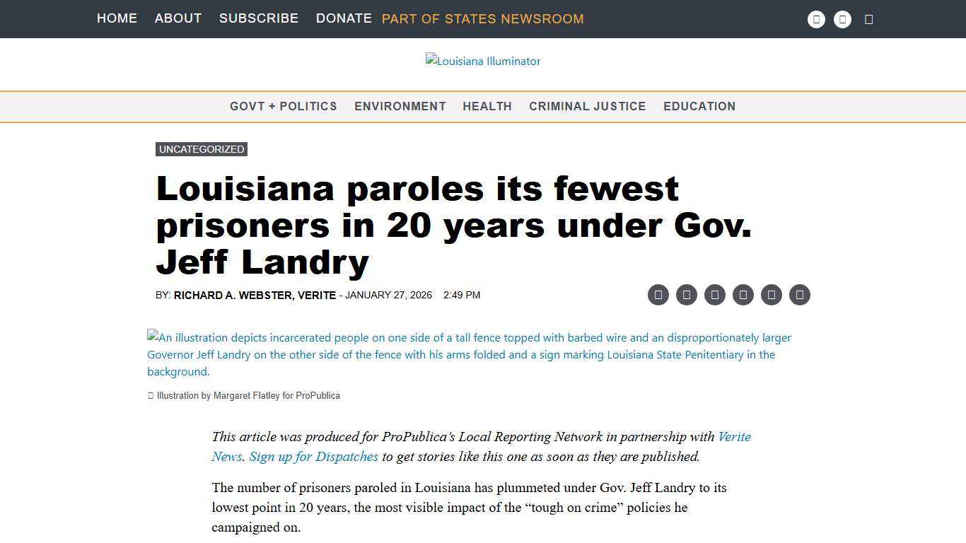Louisiana paroles its fewest prisoners in 20 years under Gov. Jeff Landry • Louisiana Illuminator